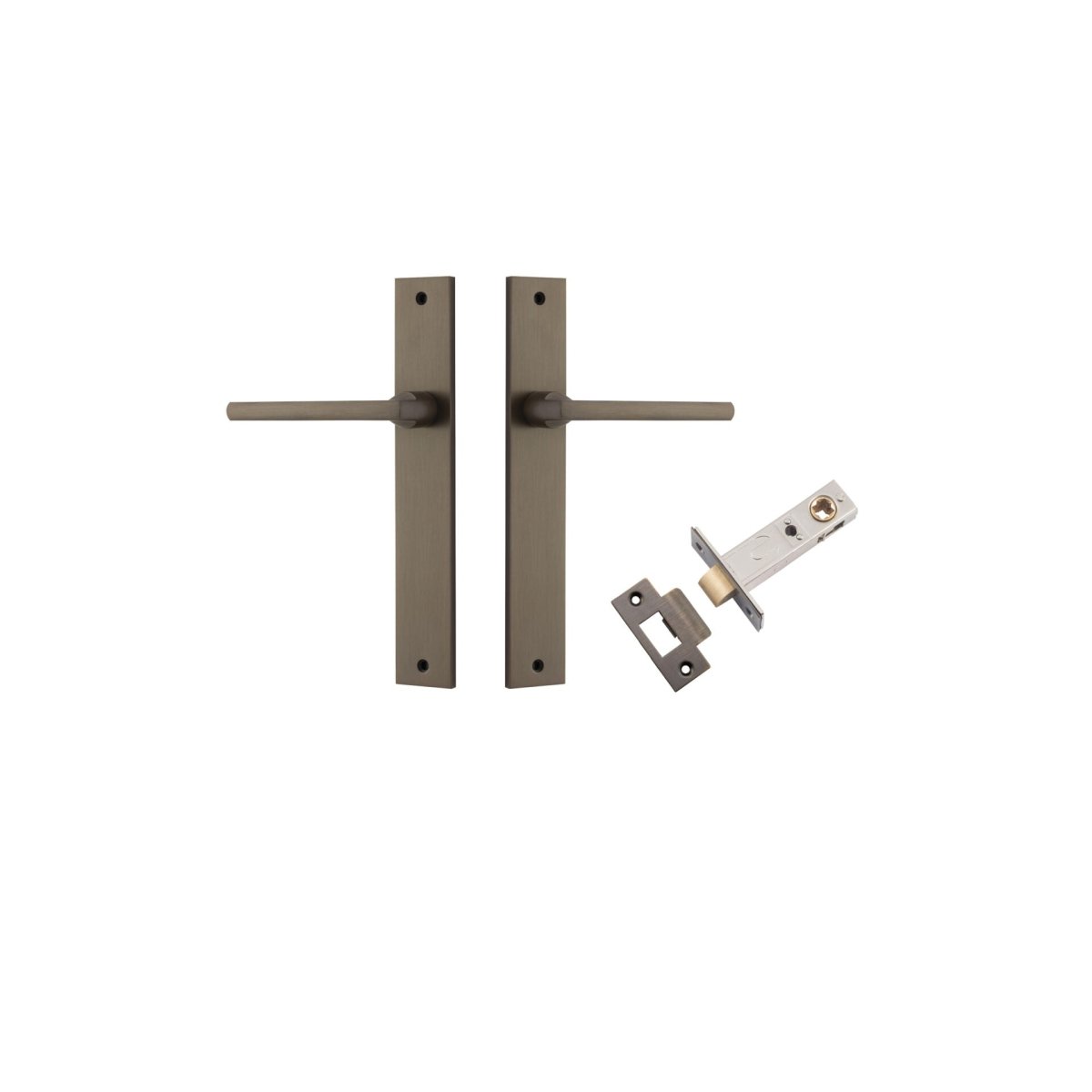 Baltimore Lever - Rectangular Backplate - Entry Point - Iver - Signature Brass - Door Levers