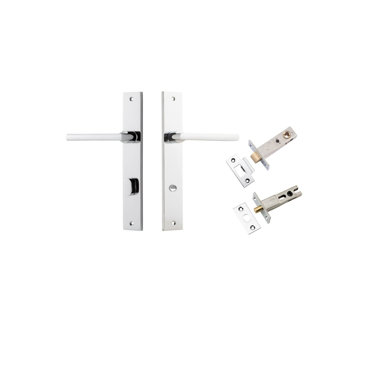 Baltimore Lever - Rectangular Backplate - Entry Point - Iver - Polished Chrome - Door Levers