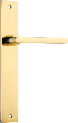 Baltimore Lever - Rectangular Backplate - Entry Point - Iver - Polished Brass - Door Levers