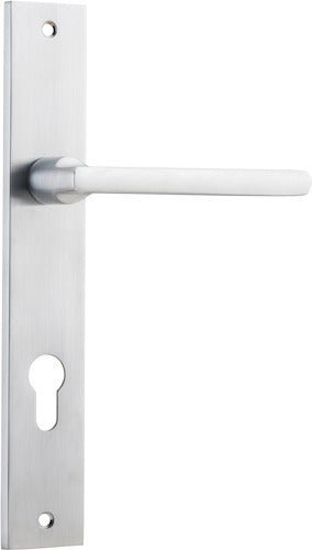 Baltimore Lever - Rectangular Backplate - Entry Point - Iver - Brushed Chrome - Door Levers