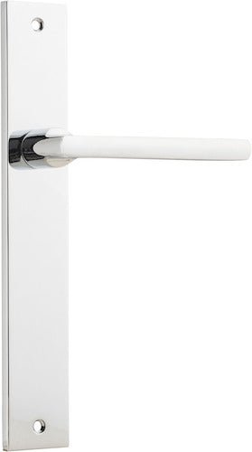 Baltimore Lever - Rectangular Backplate - Entry Point - Iver - Polished Chrome - Door Levers