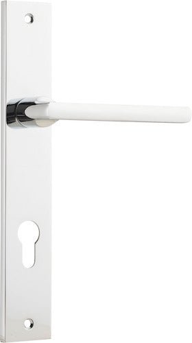 Baltimore Lever - Rectangular Backplate - Entry Point - Iver - Polished Chrome - Door Levers