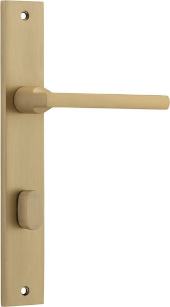 Baltimore Lever - Rectangular Backplate - Entry Point - Iver - Brushed Brass - Door Levers