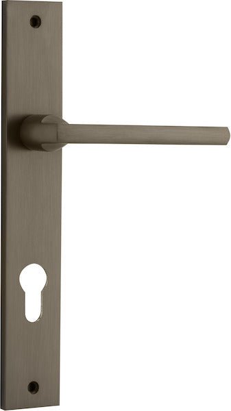 Baltimore Lever - Rectangular Backplate - Entry Point - Iver - Signature Brass - Door Levers