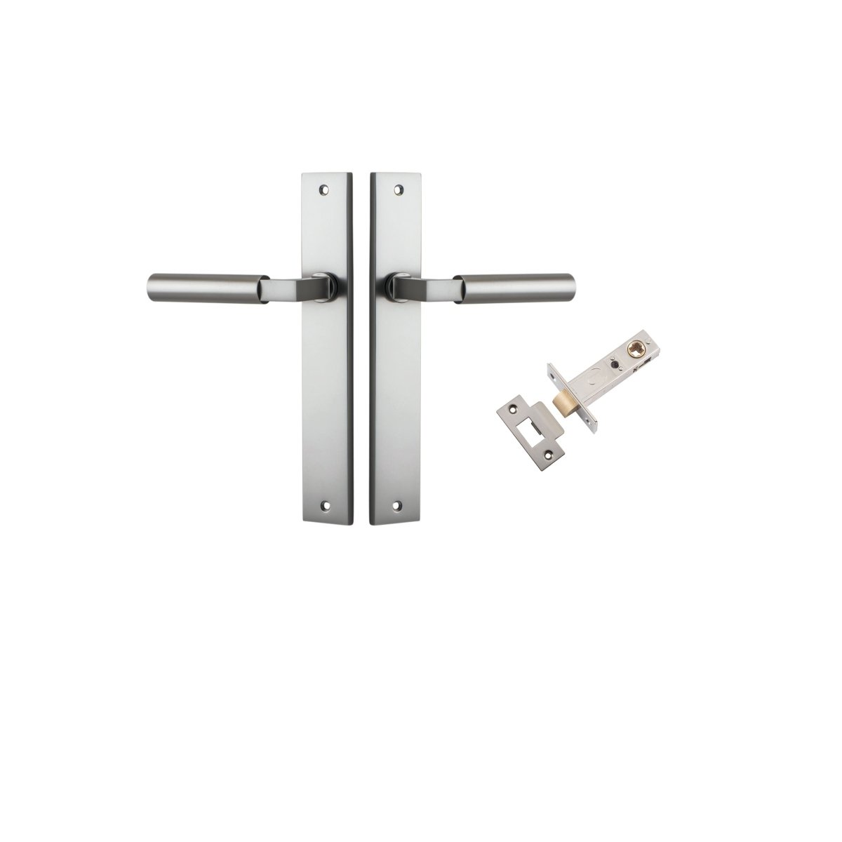 Berlin Lever - Rectangular Backplate - Entry Point - Iver - Satin Nickel - Door Levers