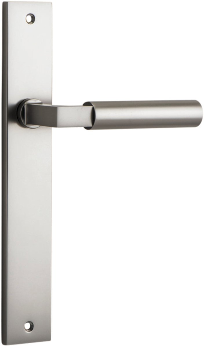 Berlin Lever - Rectangular Backplate - Entry Point - Iver - Satin Nickel - Door Levers