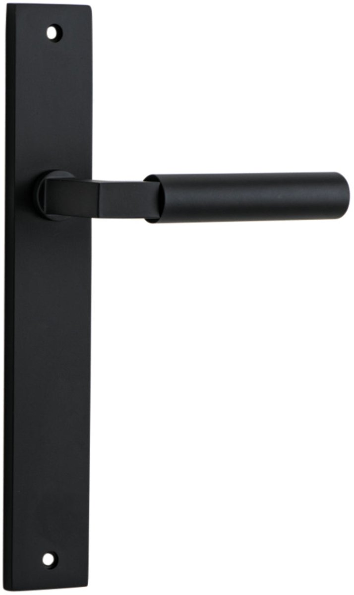 Berlin Lever - Rectangular Backplate - Entry Point - Iver - Matt Black - Door Levers