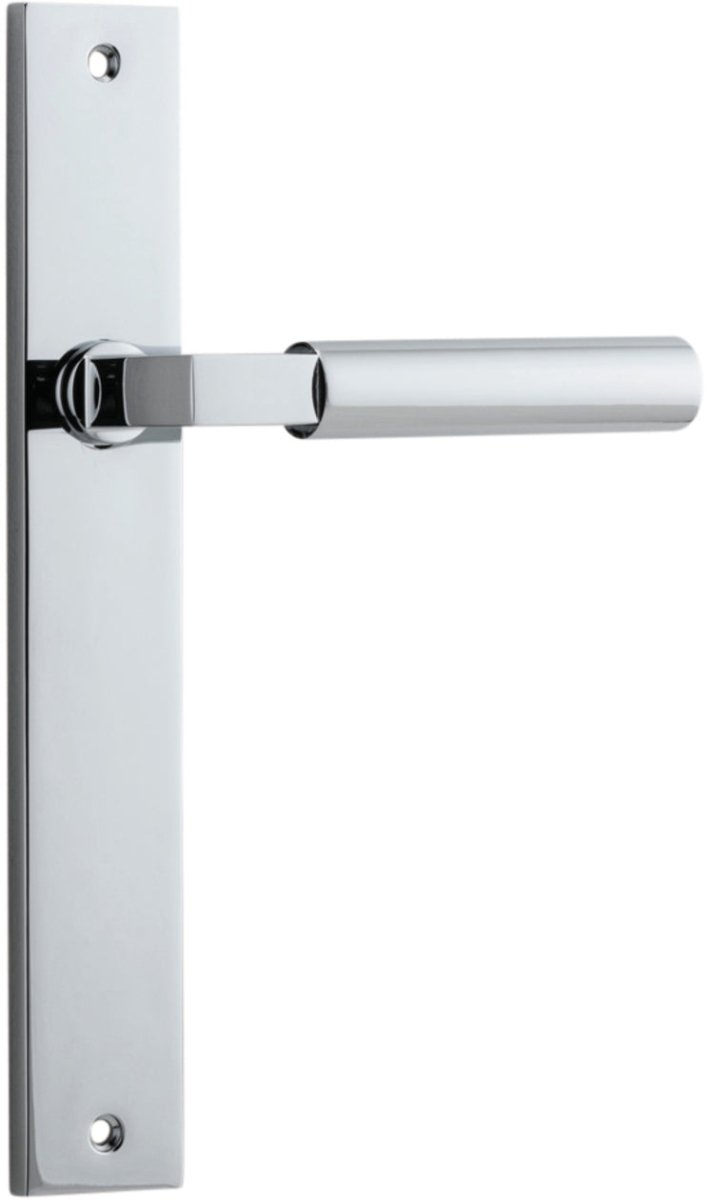 Berlin Lever - Rectangular Backplate - Entry Point - Iver - Polished Chrome - Door Levers