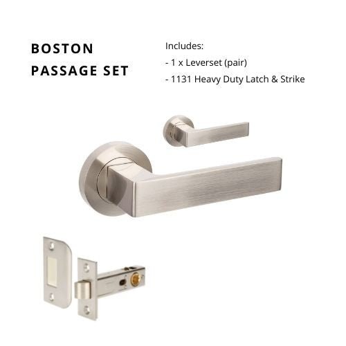 Boston Handle By Zanda - Brushed Nickel - Entry - Point - 10081.BN - Zanda