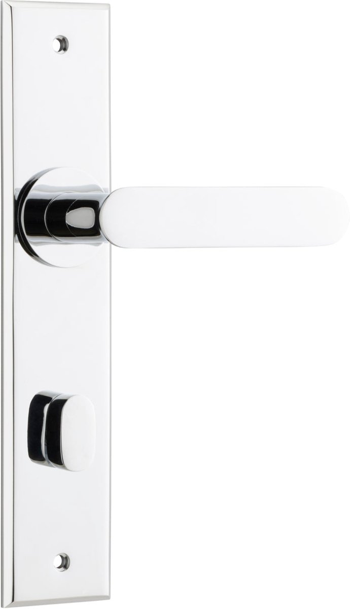 Bronte Lever - Chamfered Backplate - Entry Point - Iver - Polished Chrome - Door Levers