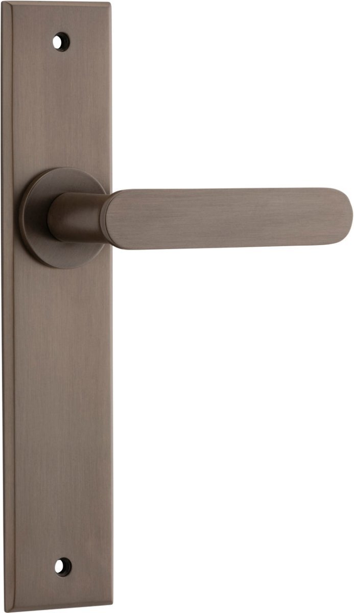 Bronte Lever - Chamfered Backplate - Entry Point - Iver - Signature Brass - Door Levers