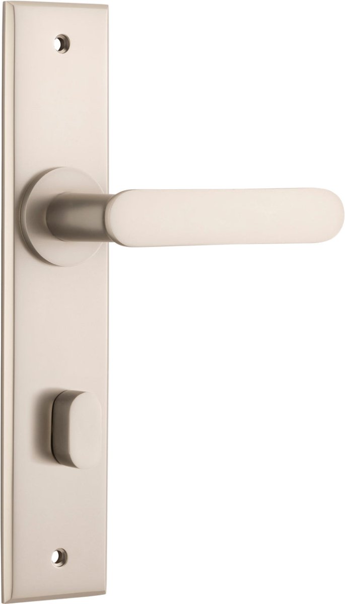 Bronte Lever - Chamfered Backplate - Entry Point - Iver - Satin Nickel - Door Levers