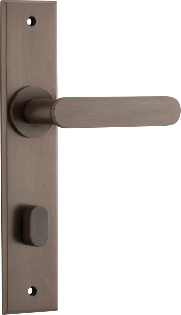 Bronte Lever - Chamfered Backplate - Entry Point - Iver - Signature Brass - Door Levers