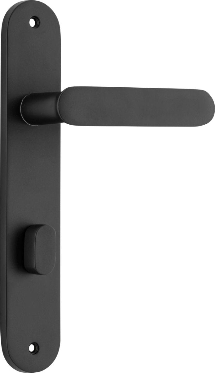 Bronte Lever - Oval Backplate - Entry Point - Iver - Matt Black - Door Levers