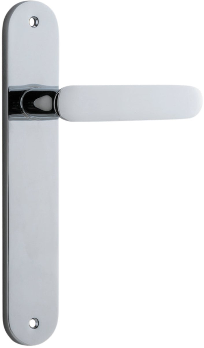 Bronte Lever - Oval Backplate - Entry Point - Iver - Polished Chrome - Door Levers