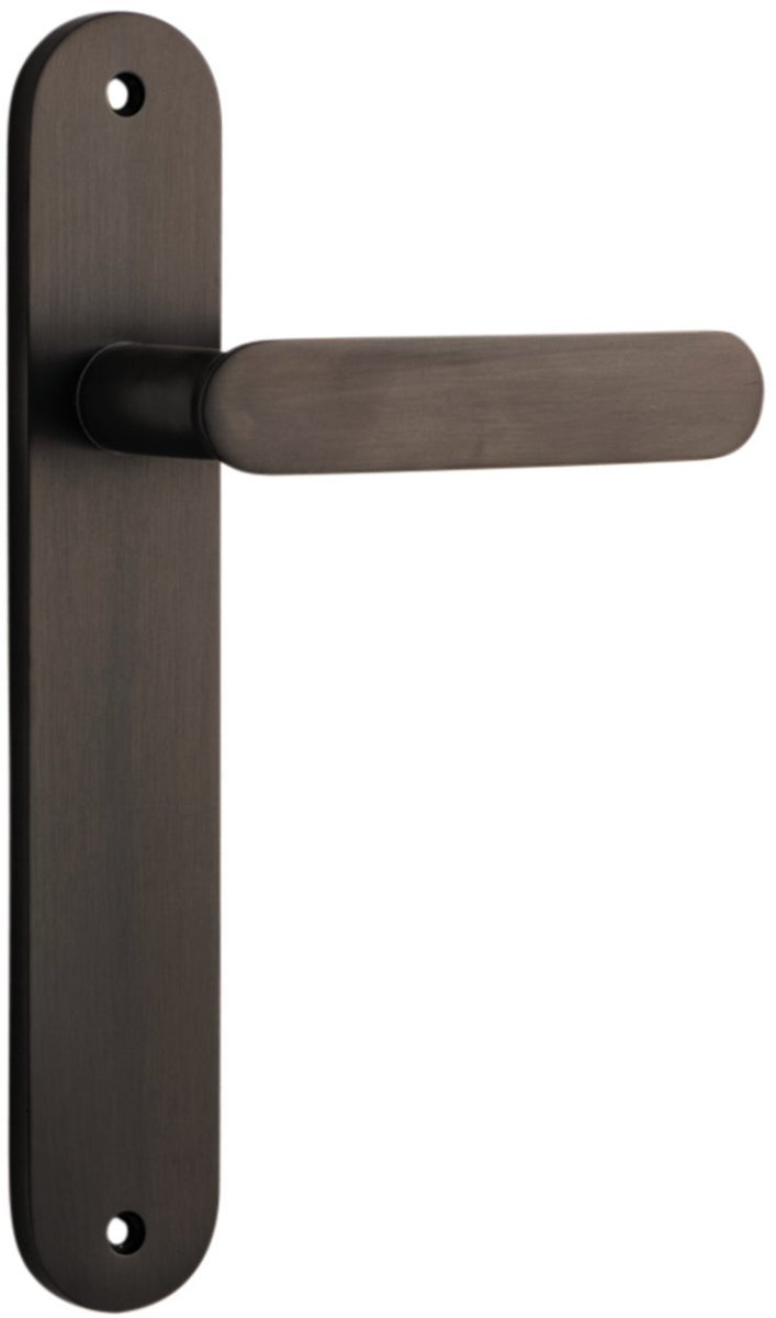 Bronte Lever - Oval Backplate - Entry Point - Iver - Signature Brass - Door Levers