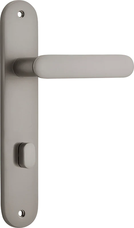 Bronte Lever - Oval Backplate - Entry Point - Iver - Satin Nickel - Door Levers