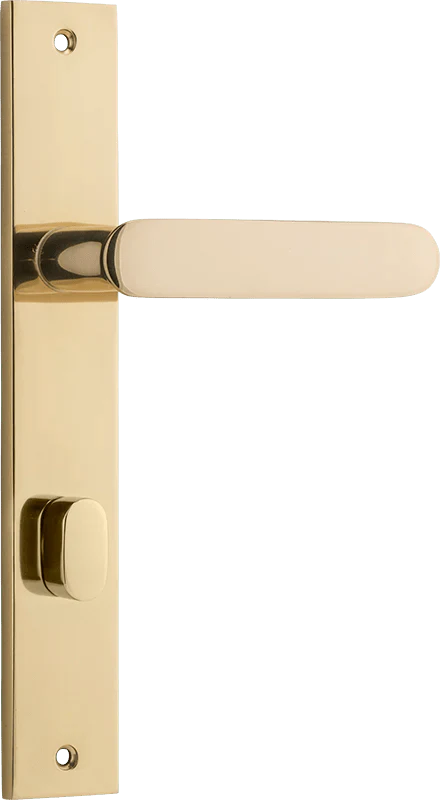 Bronte Lever - Rectangular Backplate - Entry Point - Iver - Polished Brass - Door Levers