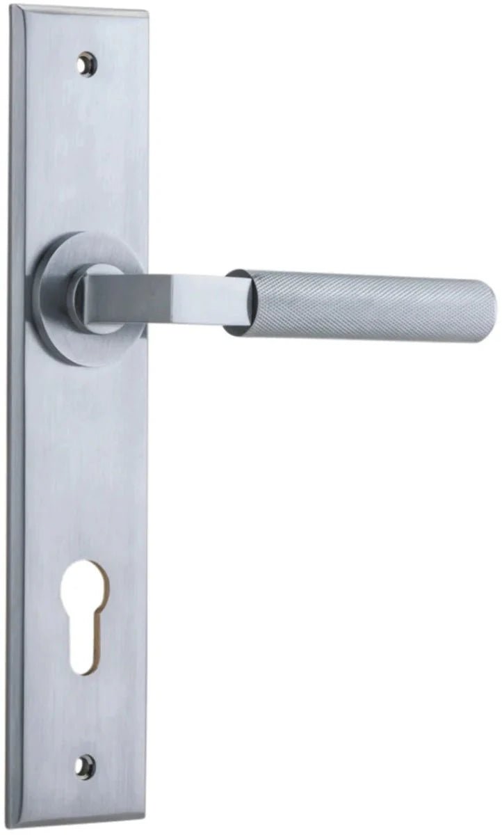 Brunswick Lever - Chamfered Backplate - Entry - Point - 12296E85 - Iver