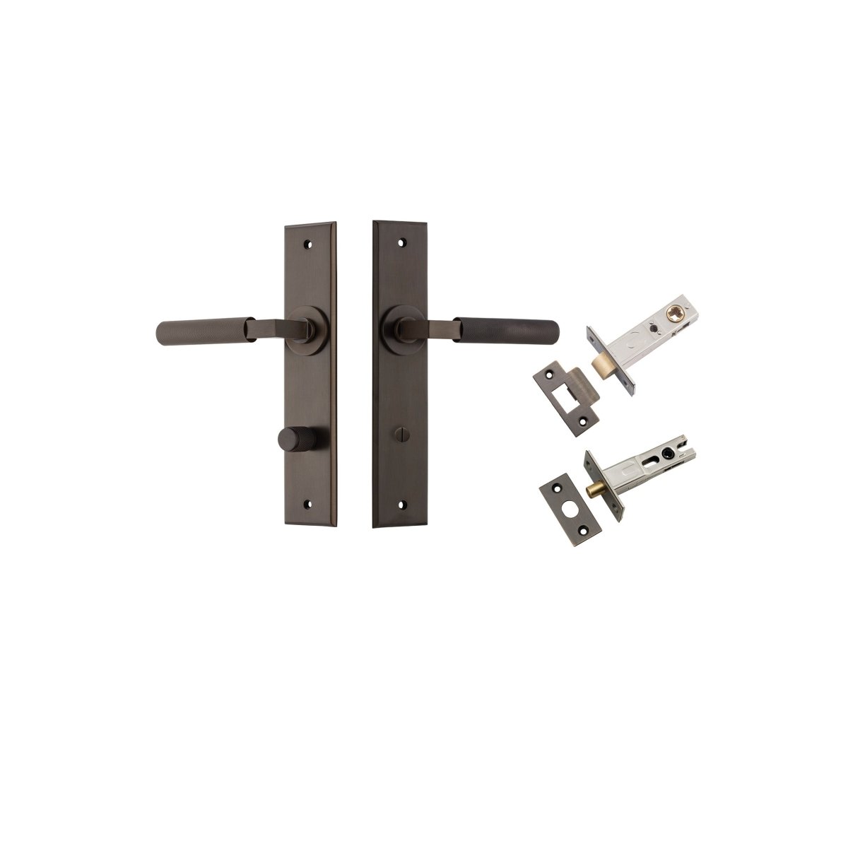 Brunswick Lever - Chamfered Backplate - Entry Point - Iver - Signature Brass - Door Levers