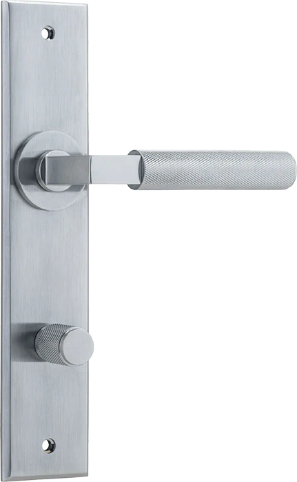 Brunswick Lever - Chamfered Backplate - Entry Point - Iver - Brushed Chrome - Door Levers