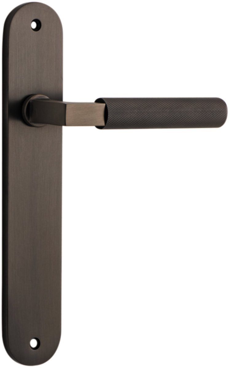 Brunswick Lever - Oval Backplate - Entry Point - Iver - Signature Brass - Door Levers