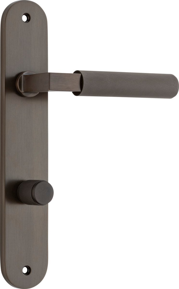 Brunswick Lever - Oval Backplate - Entry Point - Iver - Signature Brass - Door Levers