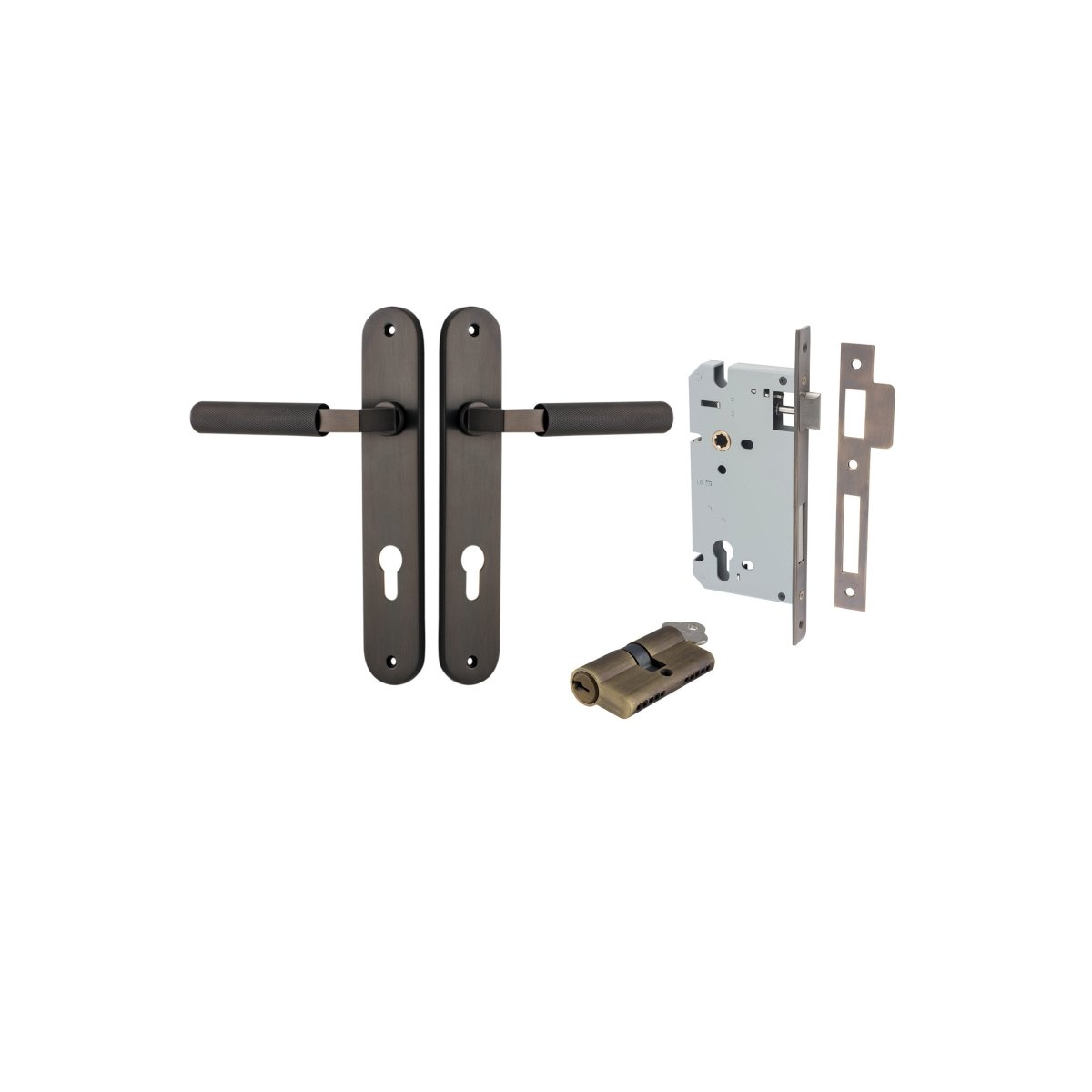 Brunswick Lever - Oval Backplate - Entry Point - Iver - Signature Brass - Door Levers