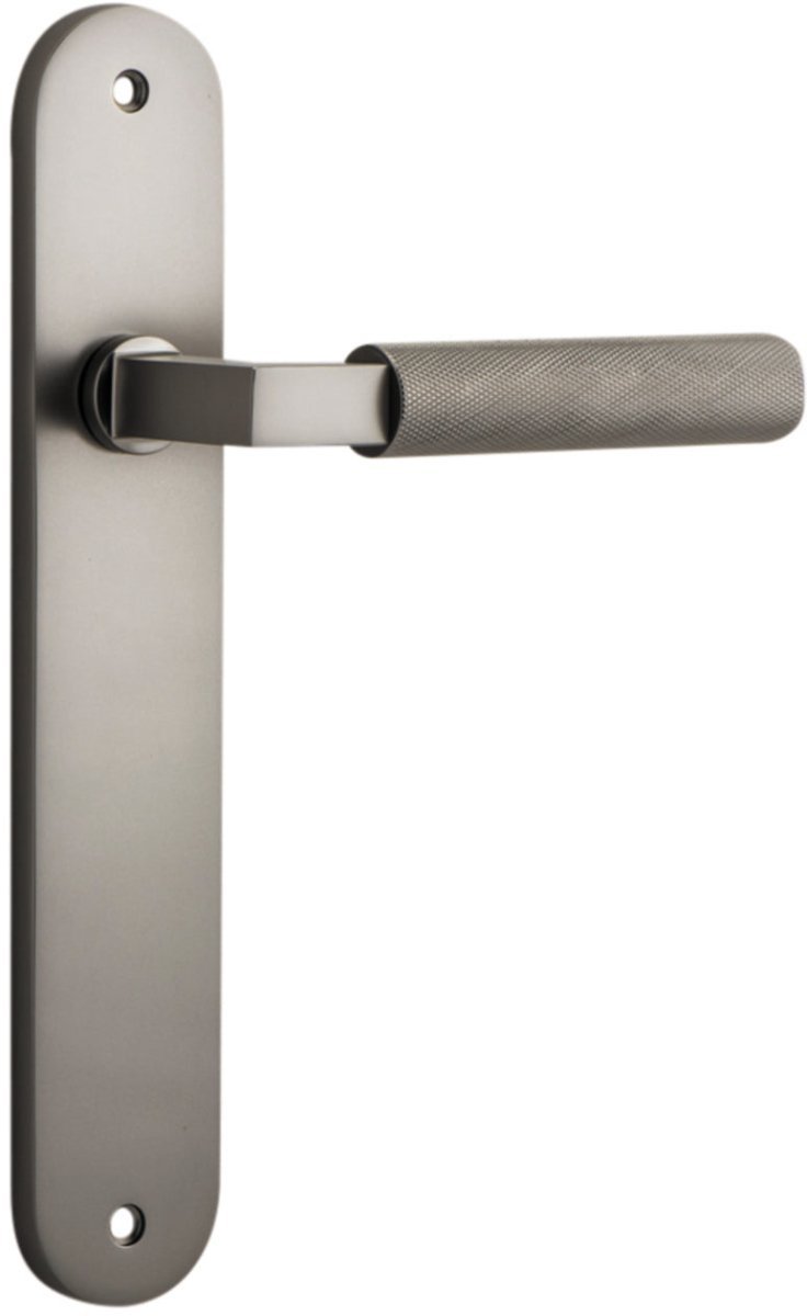 Brunswick Lever - Oval Backplate - Entry Point - Iver - Satin Nickel - Door Levers