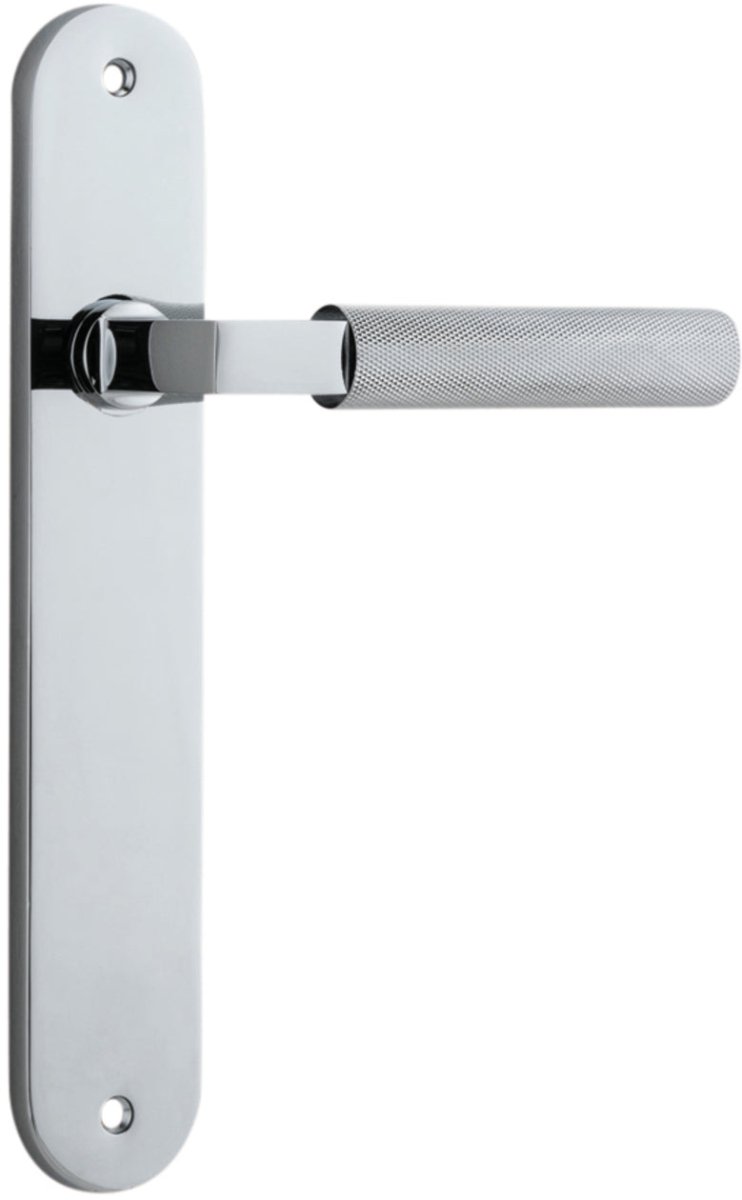 Brunswick Lever - Oval Backplate - Entry Point - Iver - Polished Chrome - Door Levers