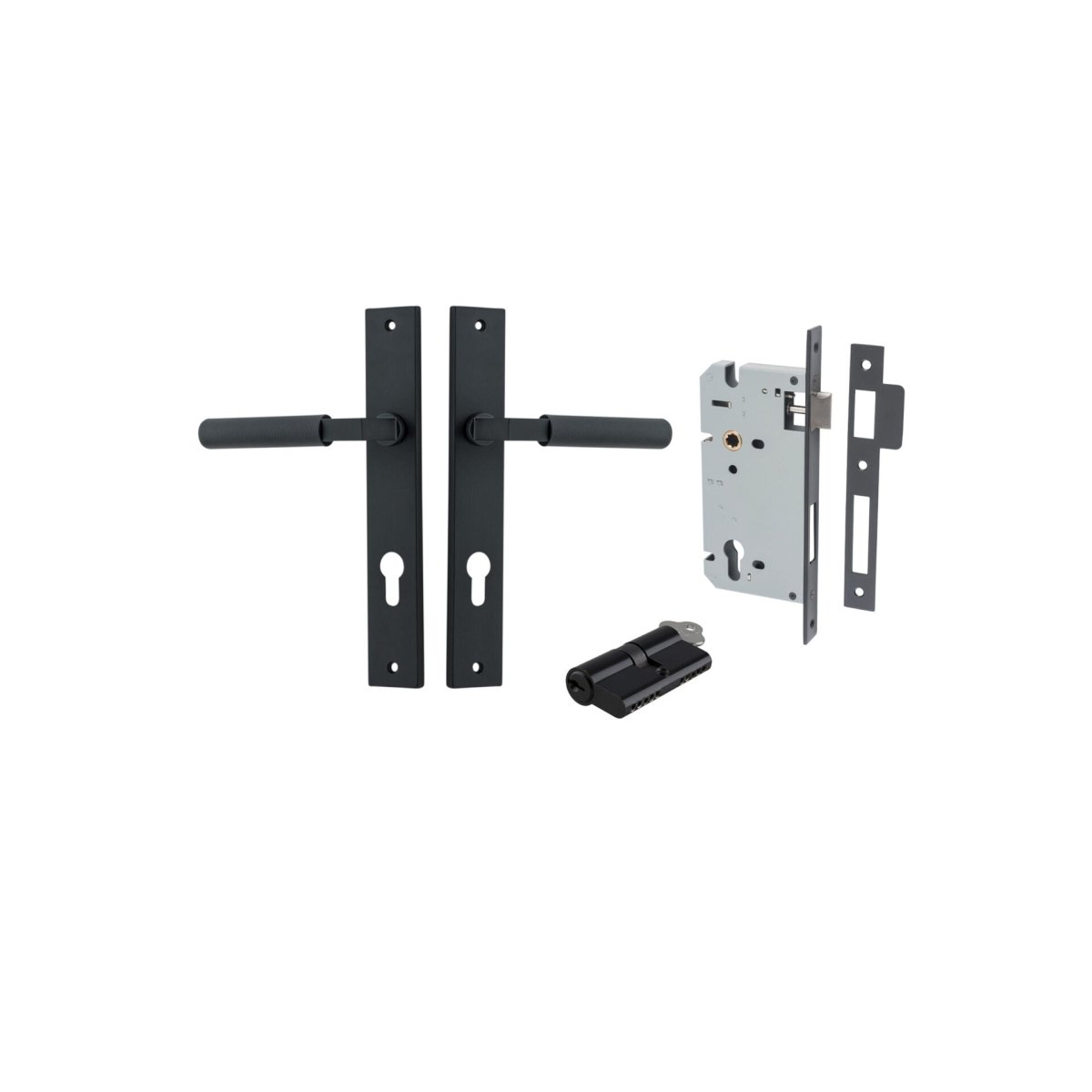 Brunswick Lever - Rectangular Backplate - Entry - Point - 12752KENTR60KK - Iver