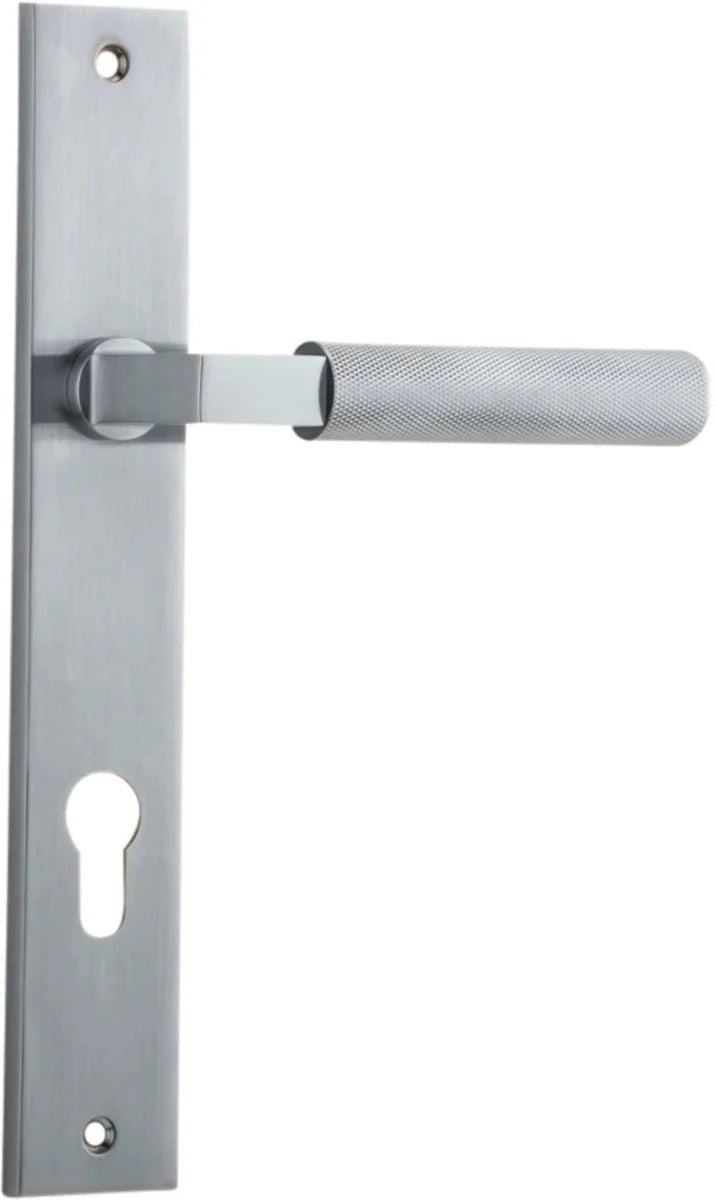 Brunswick Lever - Rectangular Backplate - Entry Point - Iver - Brushed Chrome - Door Levers