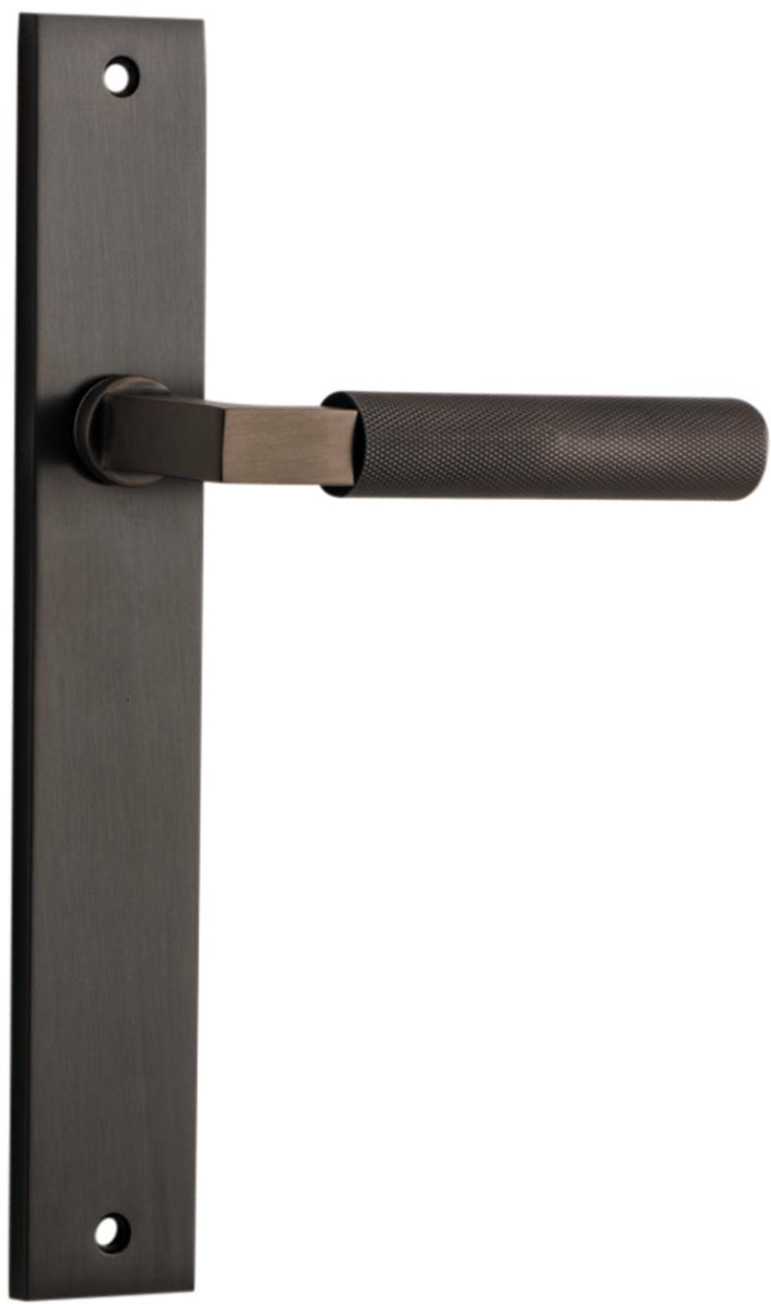 Brunswick Lever - Rectangular Backplate - Entry Point - Iver - Signature Brass - Door Levers