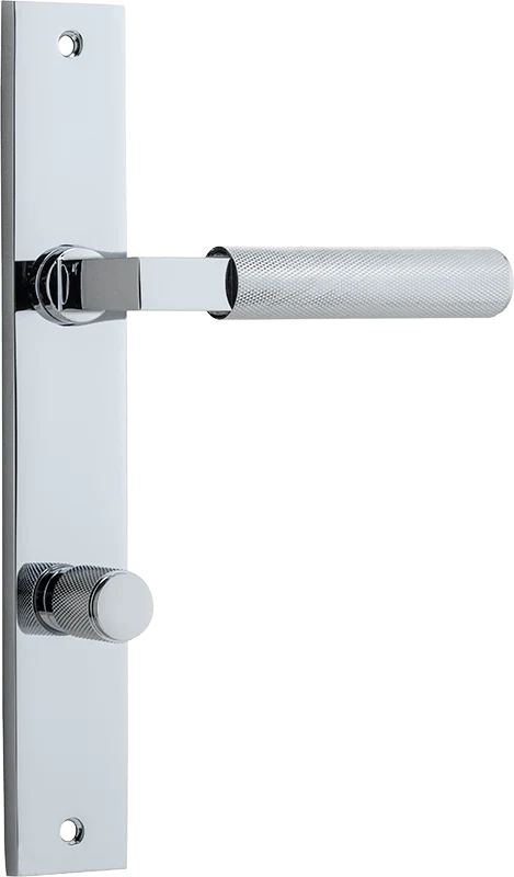 Brunswick Lever - Rectangular Backplate - Entry Point - Iver - Polished Chrome - Door Levers