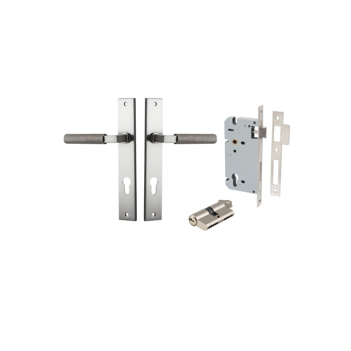 Brunswick Lever - Rectangular Backplate - Entry Point - Iver - Satin Nickel - Door Levers