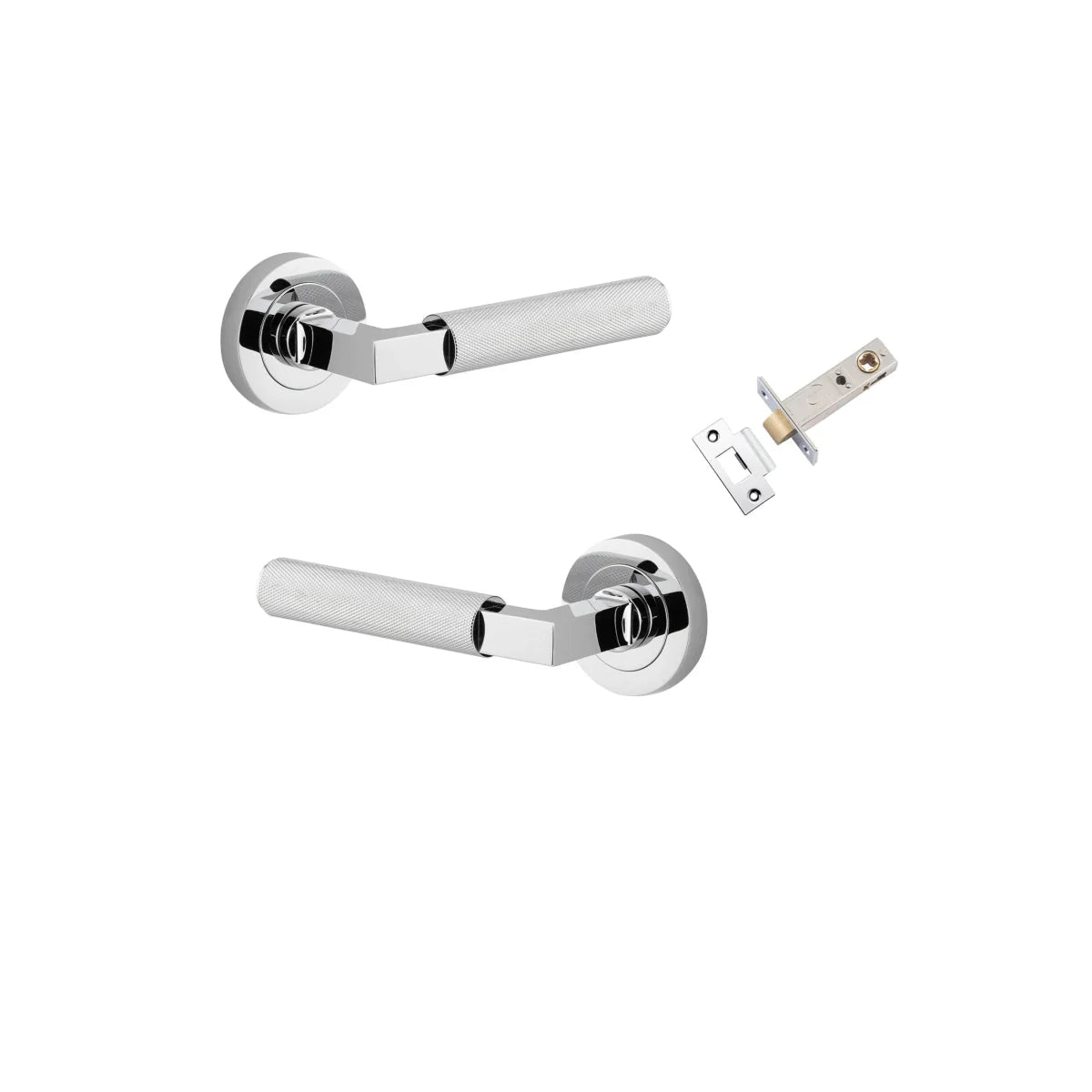 Brunswick Lever - Round Rose - Entry Point - Iver - Polished Chrome - Door Levers