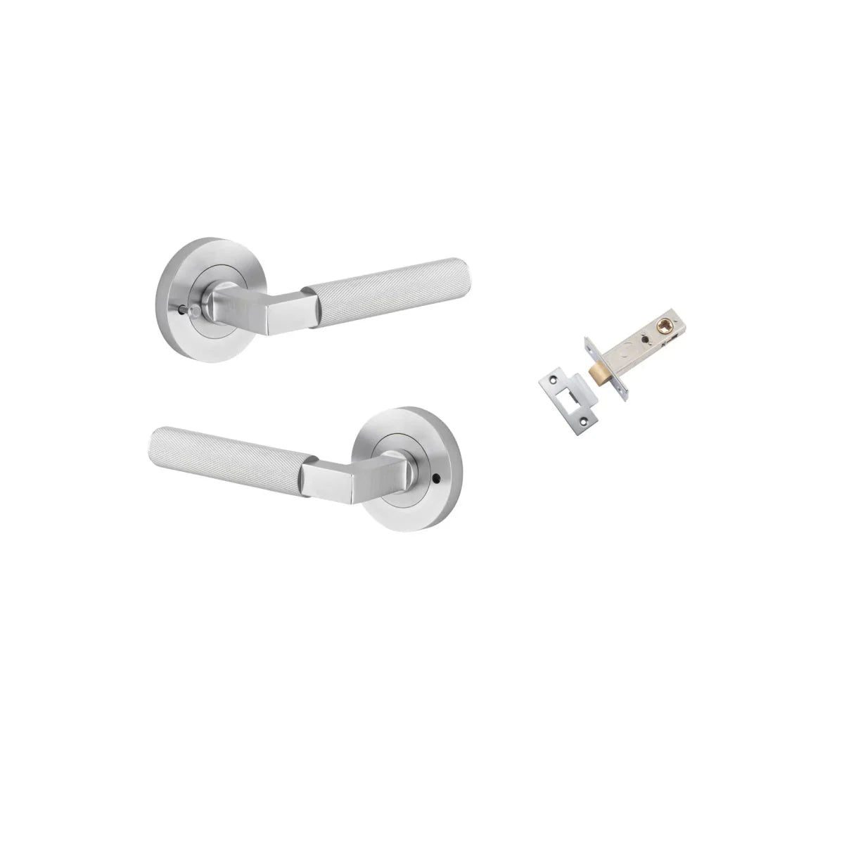 Brunswick Lever - Round Rose - Entry Point - Iver - Brushed Chrome - Door Levers