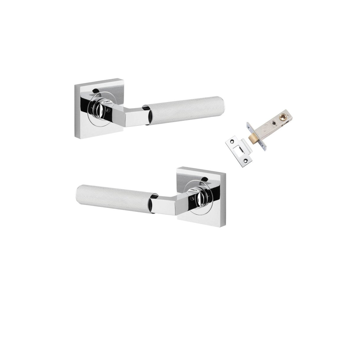 Brunswick Lever - Square Rose - Entry Point - Iver - Polished Chrome - Door Levers