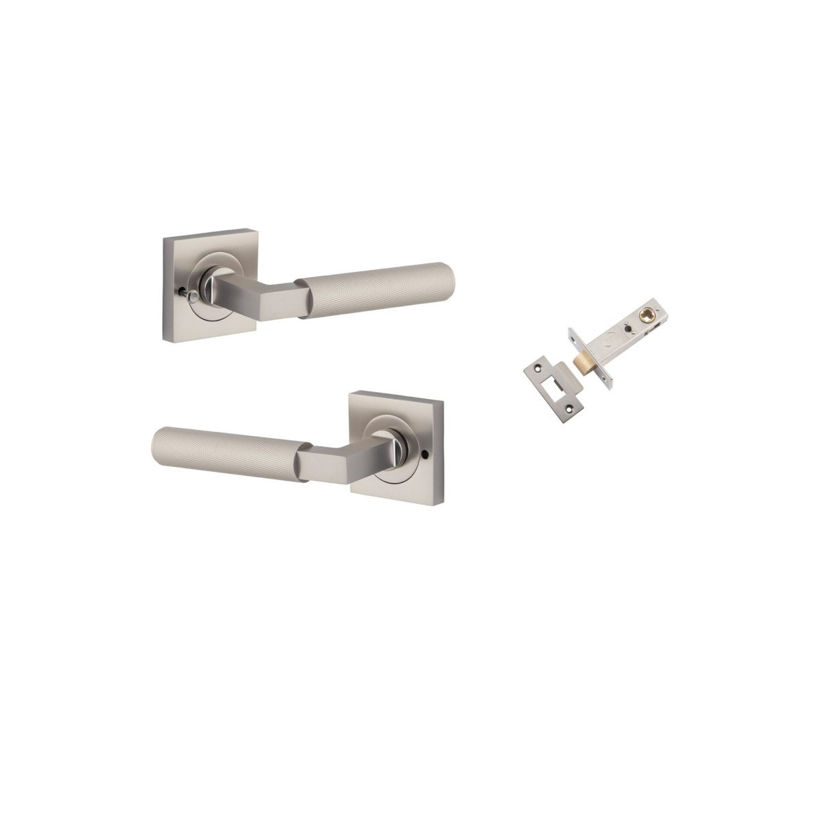 Brunswick Lever - Square Rose - Entry Point - Iver - Satin Nickel - Door Levers