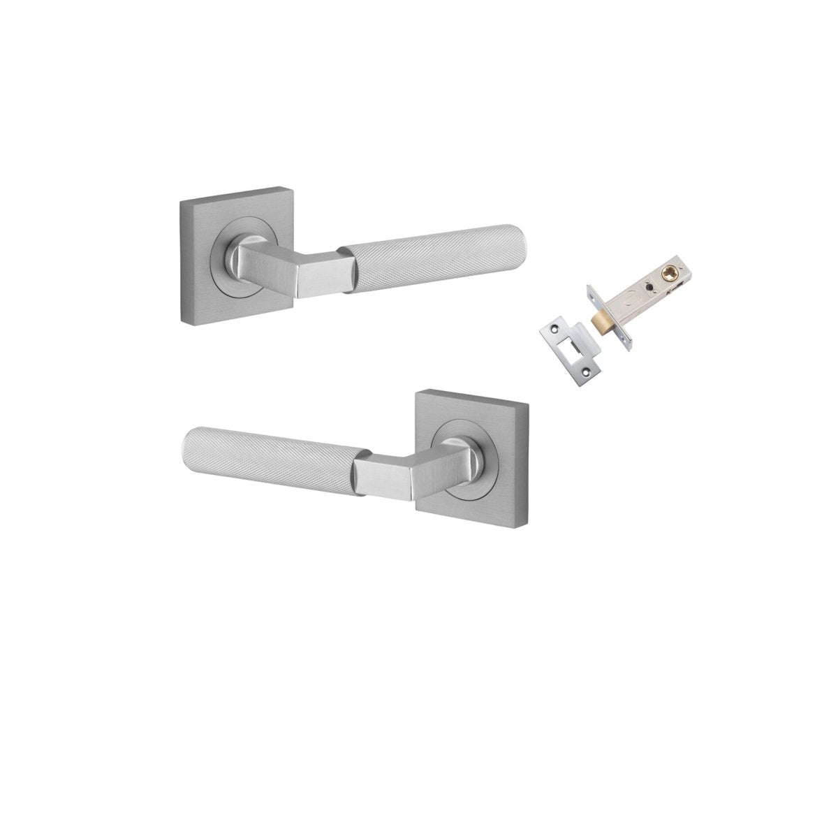 Brunswick Lever - Square Rose - Entry Point - Iver - Brushed Chrome - Door Levers