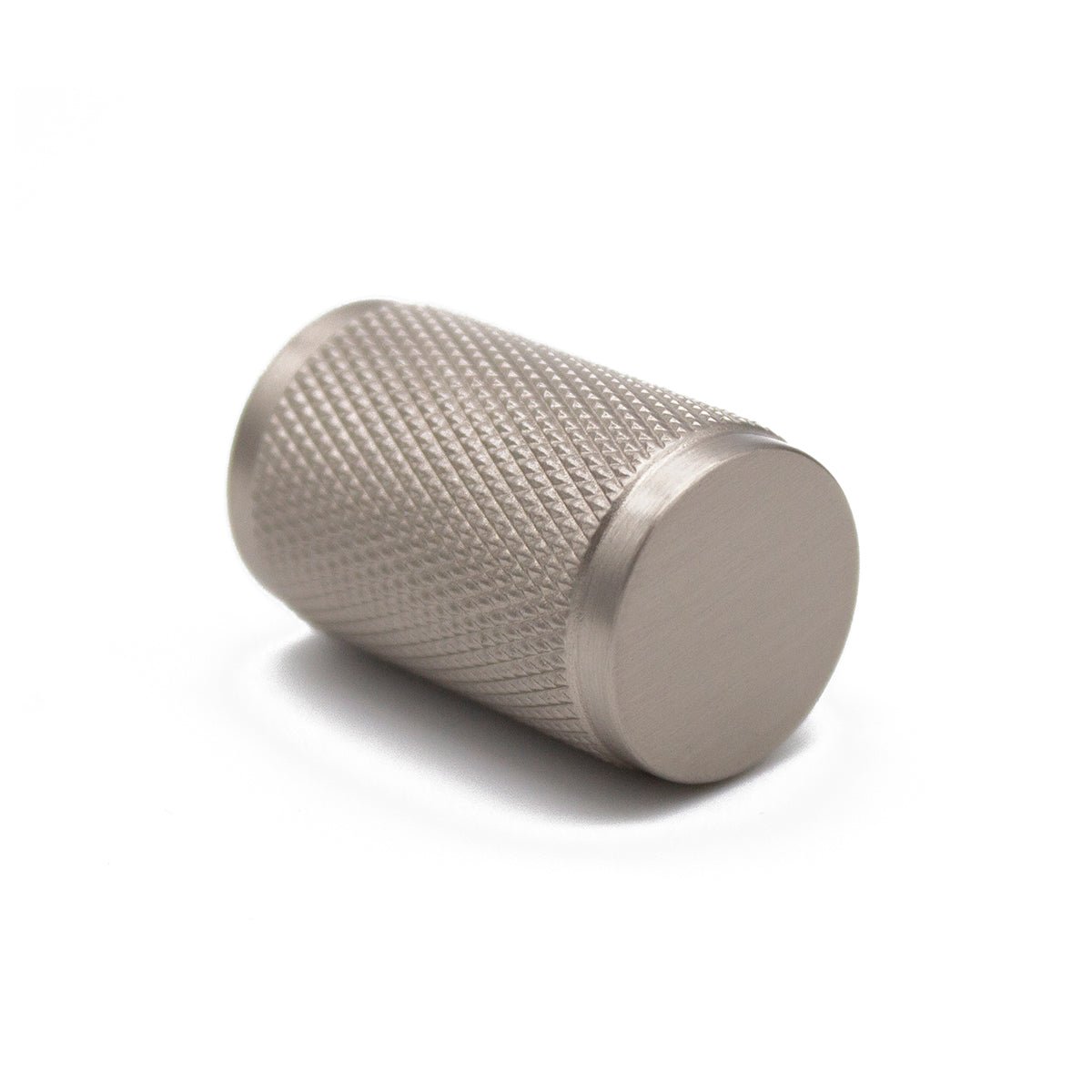 Brushed Nickel Knurled Cabinet Knob - Helena - Manovella - Entry - Point - CABHEL18BN - Manovella