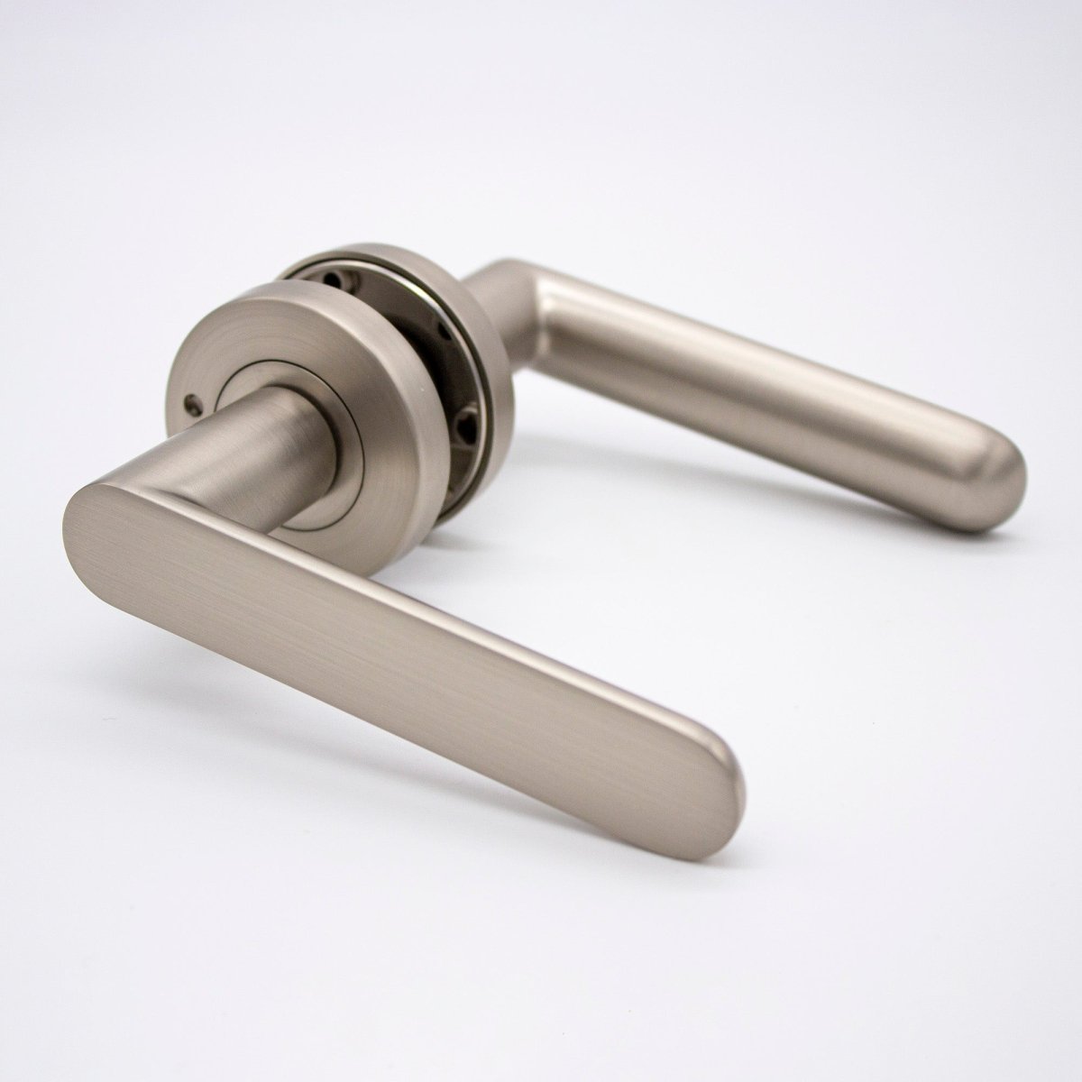 Brushed Nickel Privacy Door Handle - Fairhaven - Manovella - Entry - Point - FHV2BN - Manovella