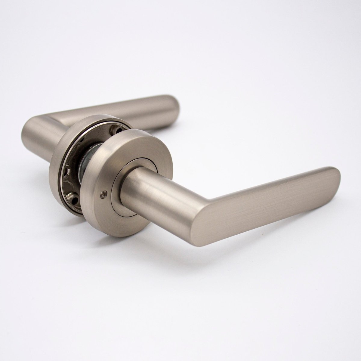 Brushed Nickel Privacy Door Handle - Fairhaven - Manovella - Entry - Point - FHV2BN - Manovella