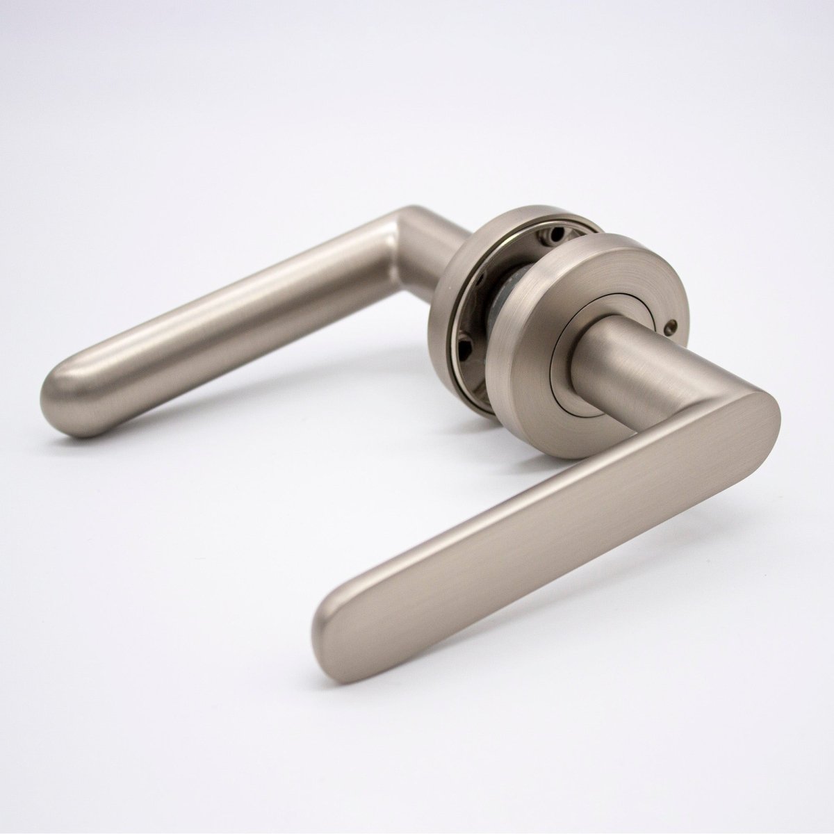 Brushed Nickel Privacy Door Handle - Fairhaven - Manovella - Entry - Point - FHV2BN - Manovella