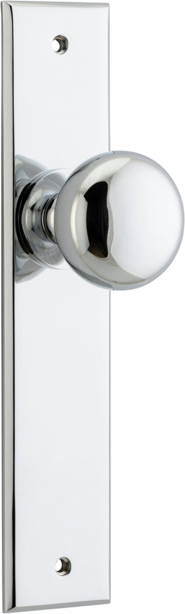 Cambridge Knob - Chamfered Backplate - Entry Point - Iver - Polished Chrome - Door Knobs