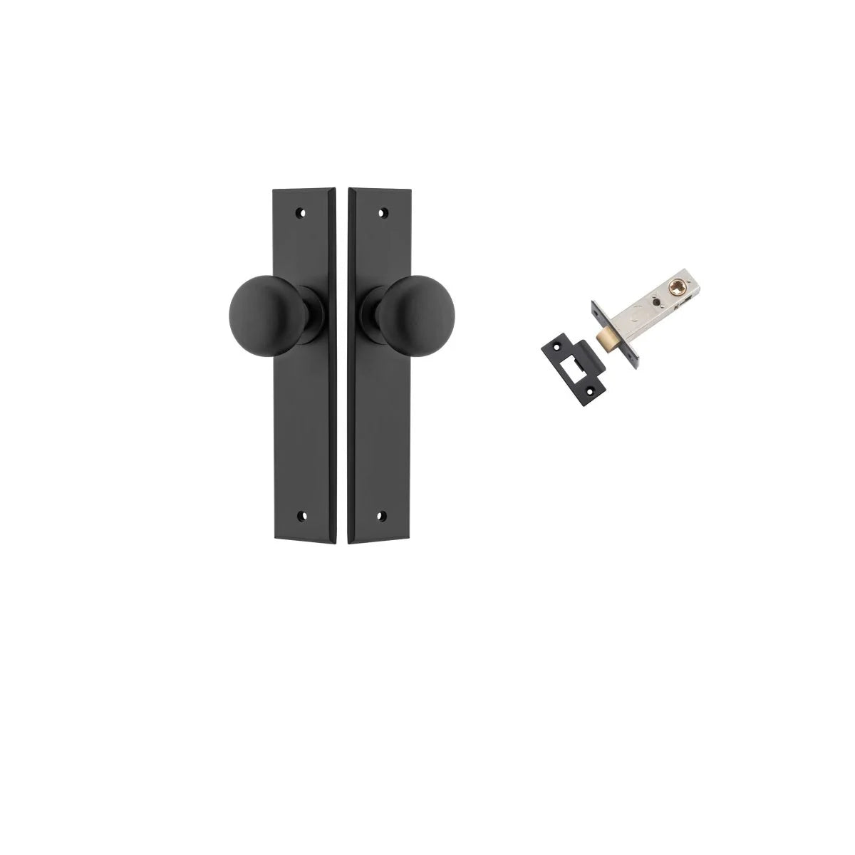 Cambridge Knob - Chamfered Backplate - Entry Point - Iver - Matt Black - Door Knobs