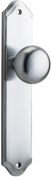 Cambridge Knob - Shouldered Backplate - Entry Point - Iver - Brushed Chrome - Door Knobs