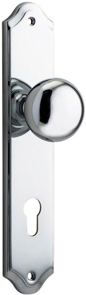 Cambridge Knob - Shouldered Backplate - Entry Point - Iver - Polished Chrome - Door Knobs