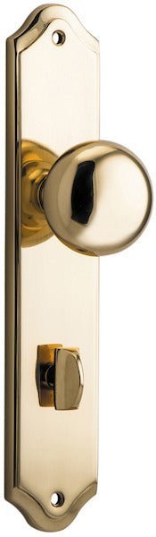 Cambridge Knob - Shouldered Backplate - Entry Point - Iver - Polished Brass - Door Knobs