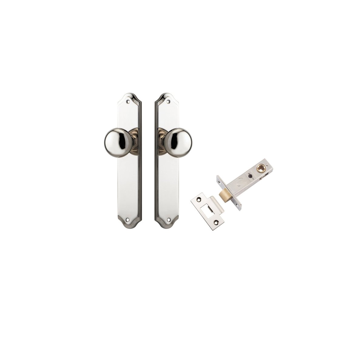 Cambridge Knob - Shouldered Backplate - Entry Point - Iver - Polished Nickel - Door Knobs